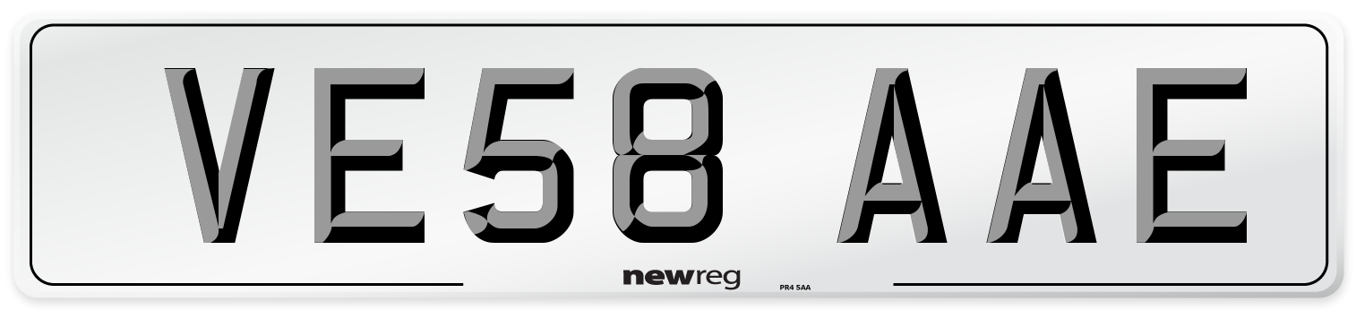 VE58 AAE Number Plate from New Reg